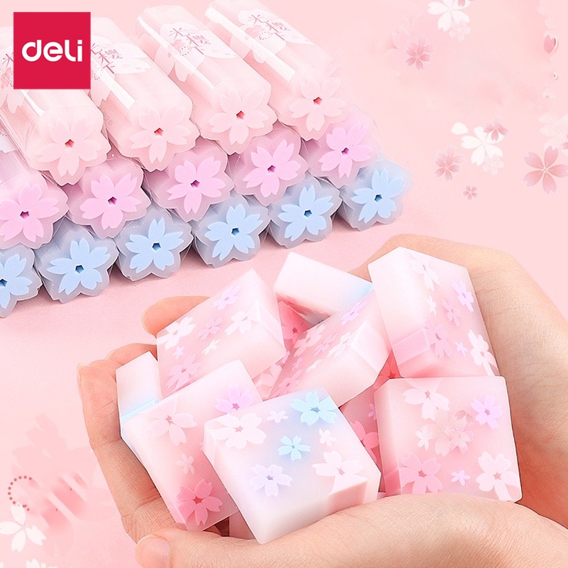 Tẩy hoa anh đào Deli - ít vụn - không để vại vết 71135/ 71136 - vpp Quế Anh
