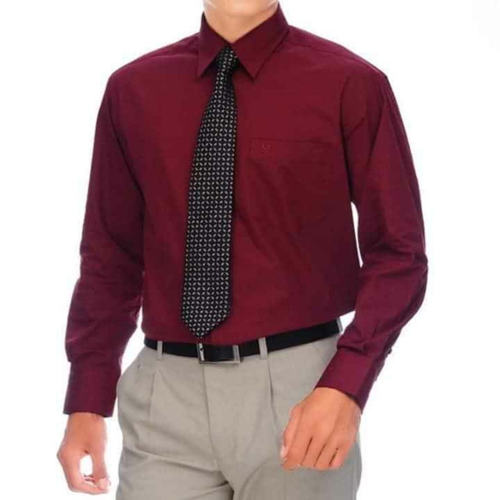 Aó sơ mi nam dài tay Việt Tiến màu Đỏ Đô, chính hãng , cao cấp – form suông REGULAR- tà bầu . SHOP HỨA *())2