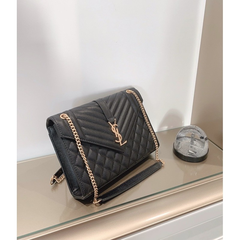 Túi Y hoạ tiết ô sz 27cm da dê