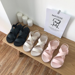 Dép sandal quai chéo cao su non siêu êm chân, Dép sandal ulzzang