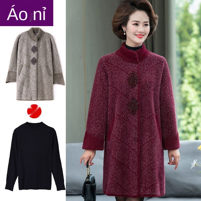 Mẹ mặc áo thu đông cho người đàn ông trung niên 40-50 tuổi giả lông chồn | BigBuy360 - bigbuy360.vn