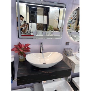 Chậu lavabo rửa mặt đặt bàn đá hình thuyền