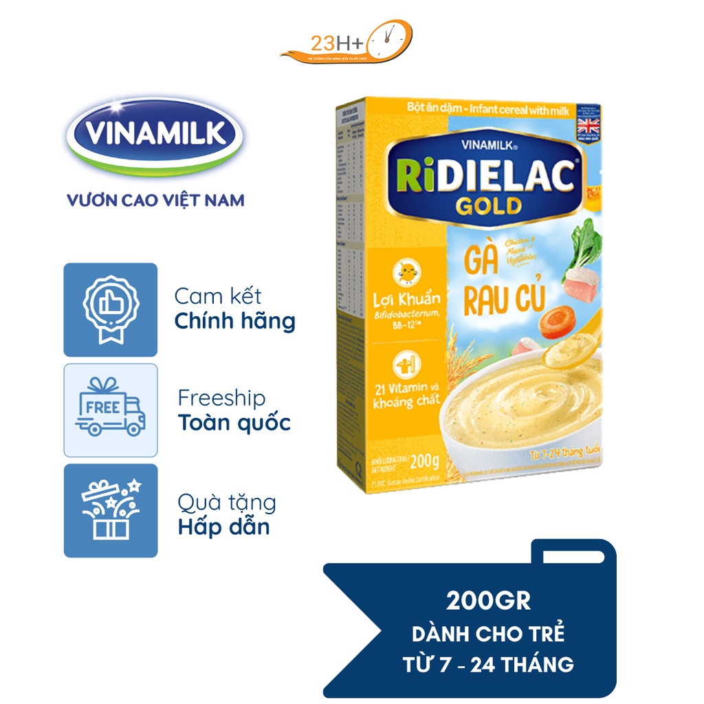 Bột ăn dặm Ridielac Gold nhiều vị 200g