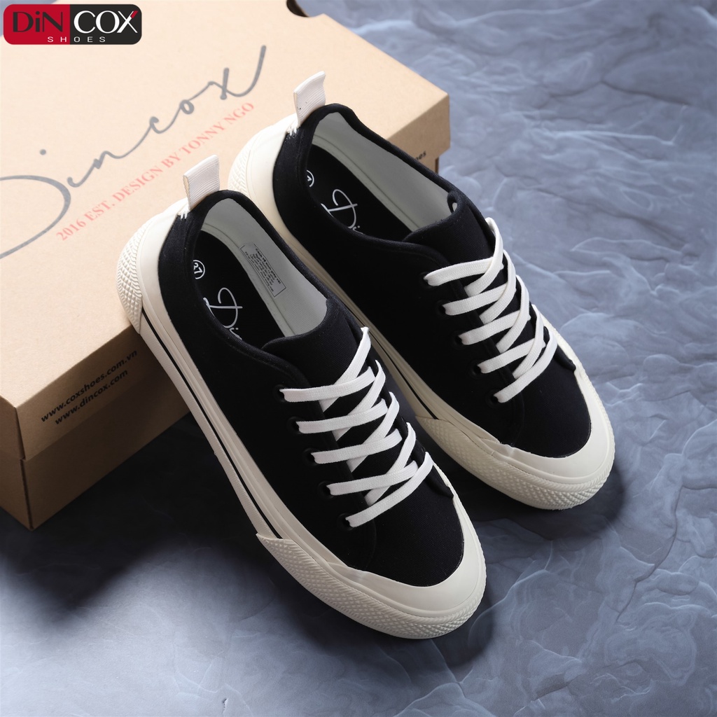 Giày Sneaker Vải Nữ DINCOX C20 Nữ Tính Sang Trọng Black