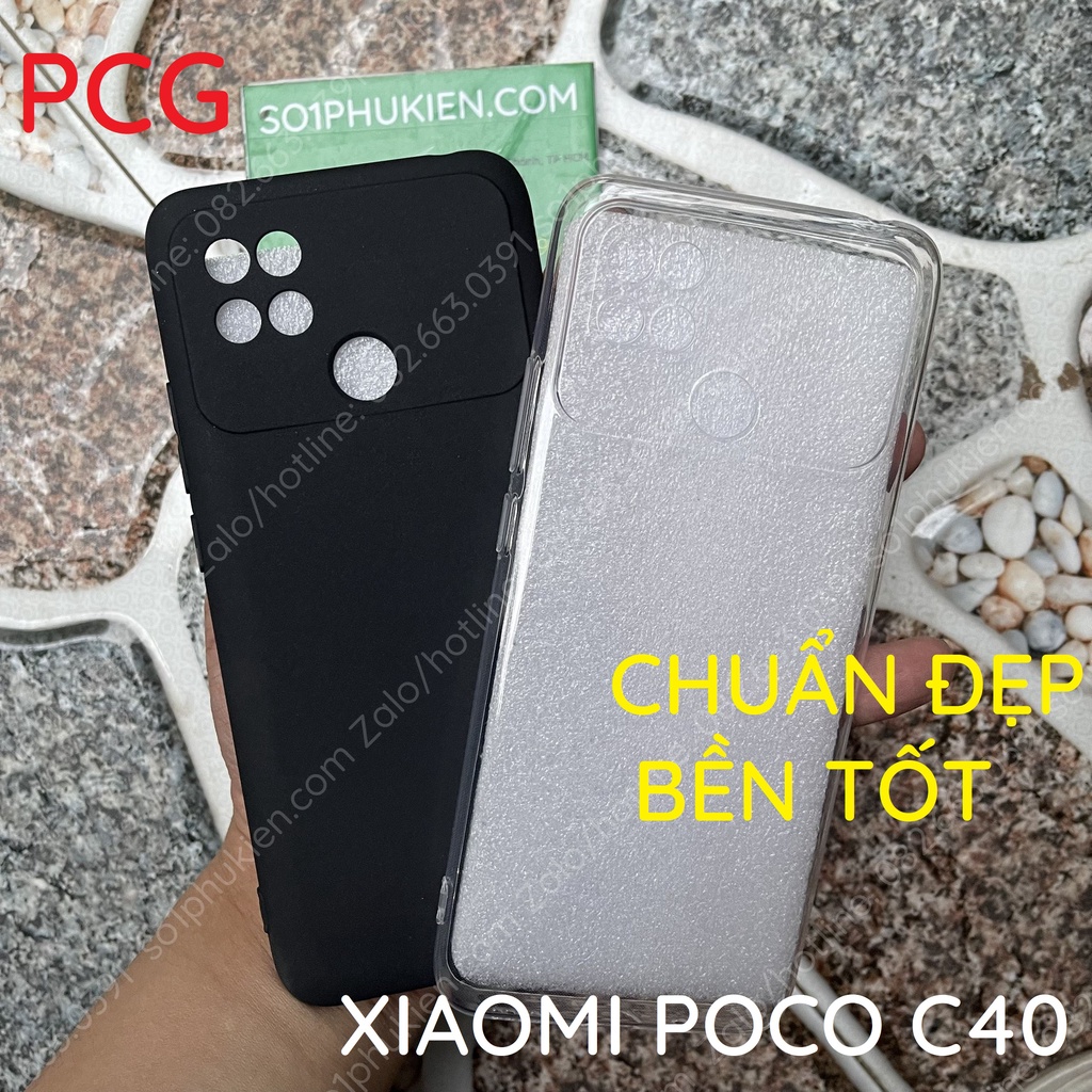 Ốp lưng Xiaomi Poco C40 dẻo đen, dẻo trong bảo vệ cam và dẻo đen viền gồ ốp cao cấp, bền đẹp