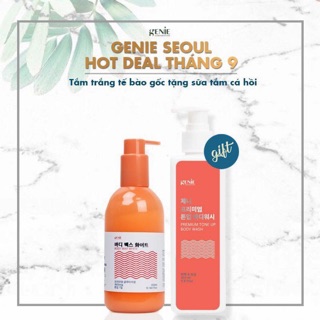 Combo Ủ body Max White Glutathione + sữa tắm trắng da Genie