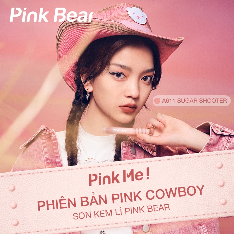 Son Kem Lì Pink Bear (Phiên bản Pink Cowboy) Siêu Mịn Lâu Trôi Không Khô Môi 6 Màu Trendy 2.5g | BigBuy360 - bigbuy360.vn
