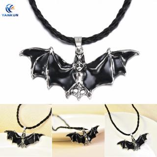 Vòng cổ tráng men mặt hình dơi phong cách gothic halloween thời trang unisex
