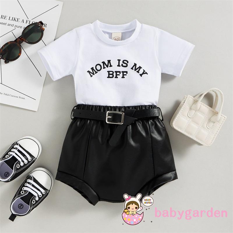 Set Áo Thun Tay Ngắn + Quần Dài Màu Đen Cho Bé 6 Tháng Tuổi