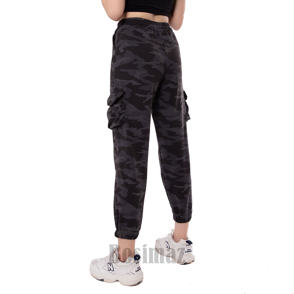 Quần Jogger Nữ Bosimaz MS911 dài màu đen rằn ri cực chất, thun co giãn 4 chiều, vải đẹp dày, thoáng mát không xù lông.