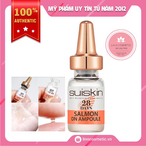 Tế bào gốc từ DNA cá hồi phục hồi da sau 28 ngày Suiskin Salmon DN Ampoule 28 days [Chính hãng]