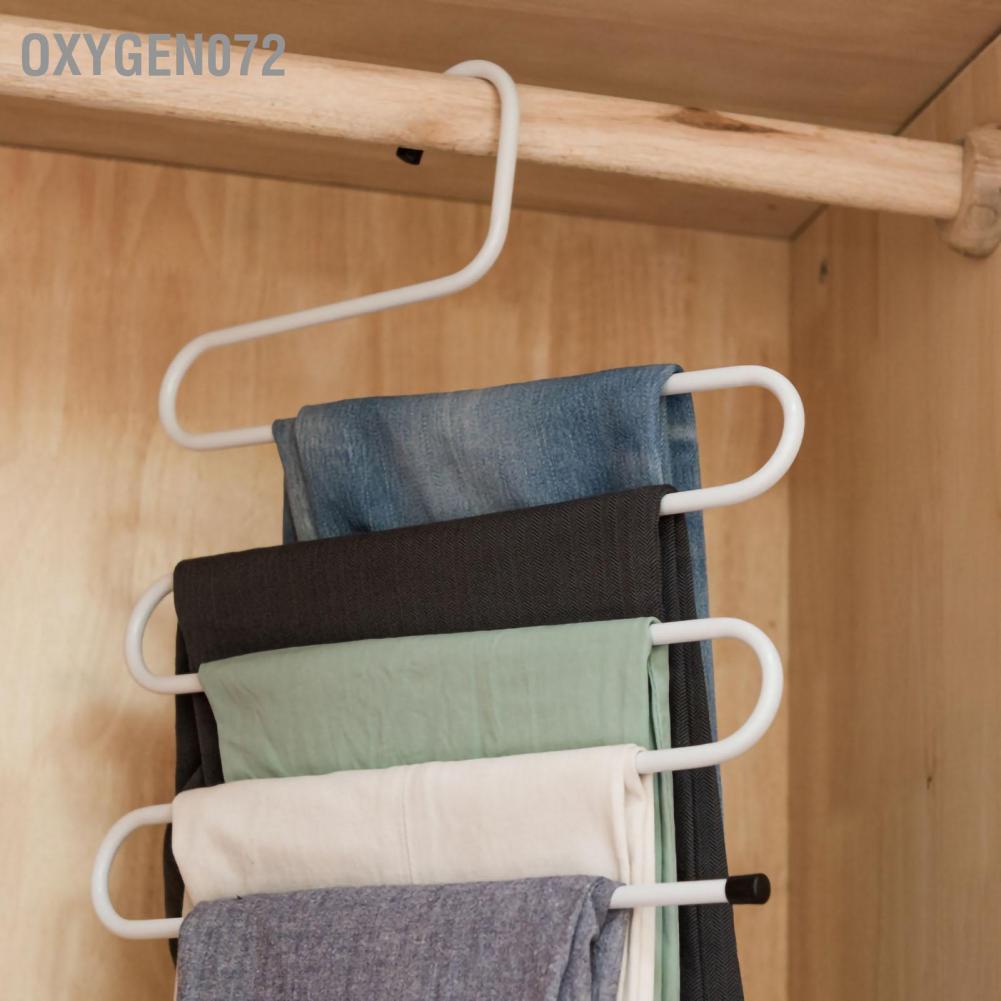Móc Treo Quần Áo Hình Chữ S 5 Tầng Chịu Lực 20KG Chống Trượt Tiết Kiệm Không Gian Cho Tủ Quần Áo