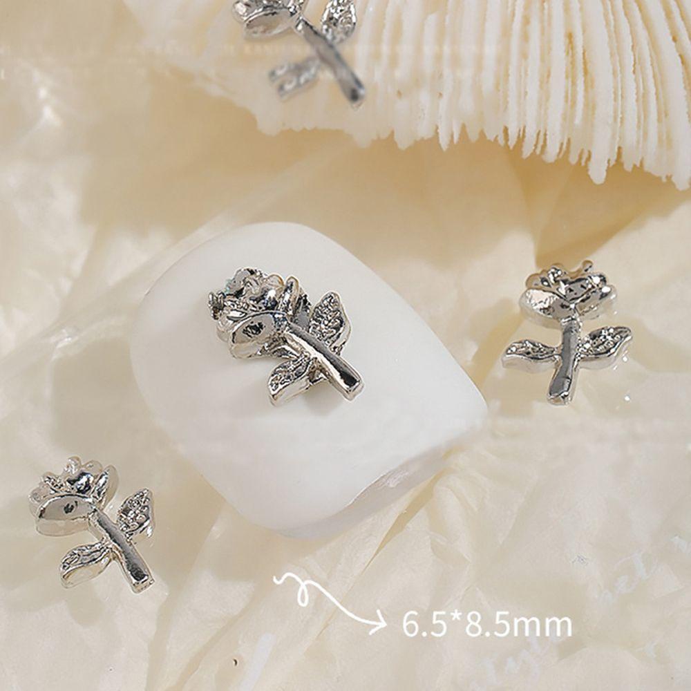 Phụ Kiện Trang Trí Móng Tay Hình Hoa Bằng Kim Loại Phong Cách Retro|Màu Sắc Phụ Kiện Trang Trí Móng Tay Hình Hoa 3D Lấp Lánh