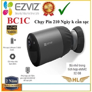 Camera Wifi Dùng Pin Ngoài Trời Màu Đêm Ezviz BC1C 2Mp Full HD1080p Đầy Đủ Tính Năng , Ezviz C3X -Hàng Chính Hãng