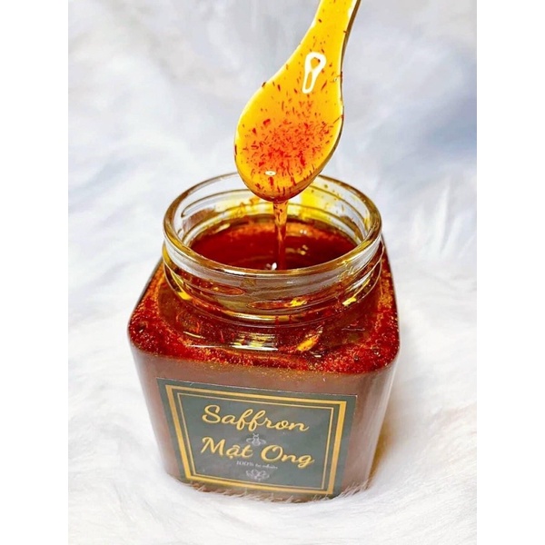 Saffron ngâm mật ong - Hũ 3gram-380ml -SAFFRON TÂY Á Bahraman Super Negin-nhuỵ hoa nghệ tây- Nhập khẩu độc quyền từ Iran