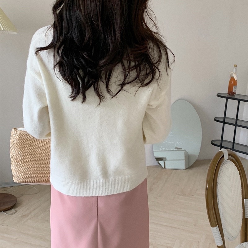 Áo khoác len cardigan vặn thừng cài cúc