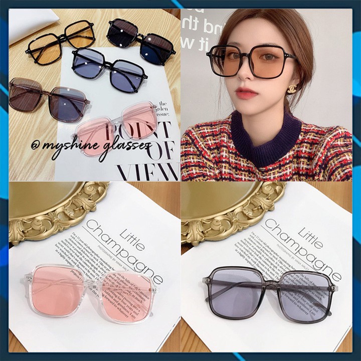 Kính Mát Thời Trang Nam Nữ Hàn Quốc Cube Nhiều Màu Khung Nhựa Chắc Chắn Thay Được Mắt Cận