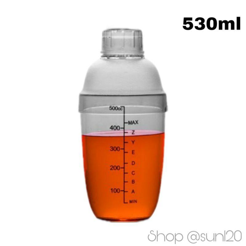 Bộ 6 dụng cụ pha chế cocktail trà sữa shaker 530ml nhựa M06 định lượng