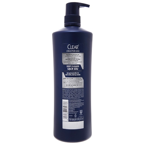 Dầu gội sạch gàu Clear Men Deep Cleanse sạch sâu 650g