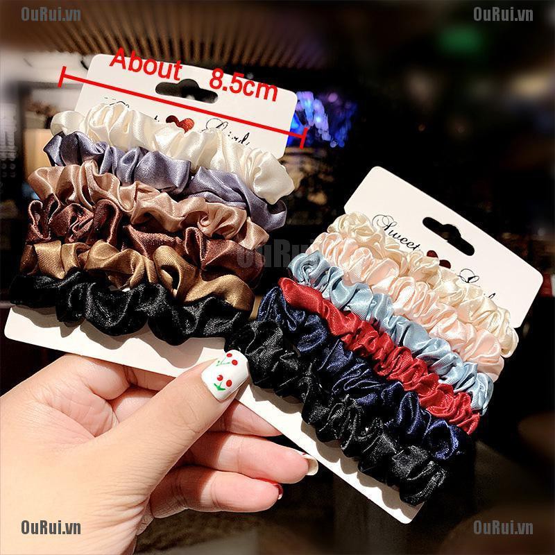 Set 6 Dây Cột Tóc Co Giãn Dễ Thương Cho Bạn Gái