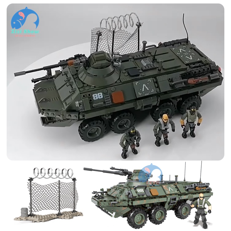 Bộ 1036 Khối Lắp Ráp Mô Hình Xe Quân Đội Mỹ