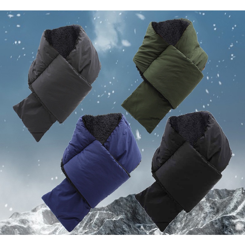 Khăn choàng cotton dày dặn giữ ấm chống gió phong cách Hàn Quốc cho nam nữ leo núi trượt tuyết mùa đông