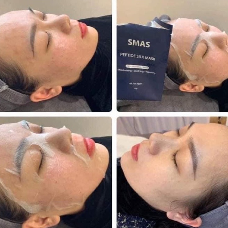 Mặt Nạ SMAS Peptide Silk Mask 24H Hydration Boost cấp ẩm, phục hồi da dành cho da nhạy cảm 25G Nhật Bản