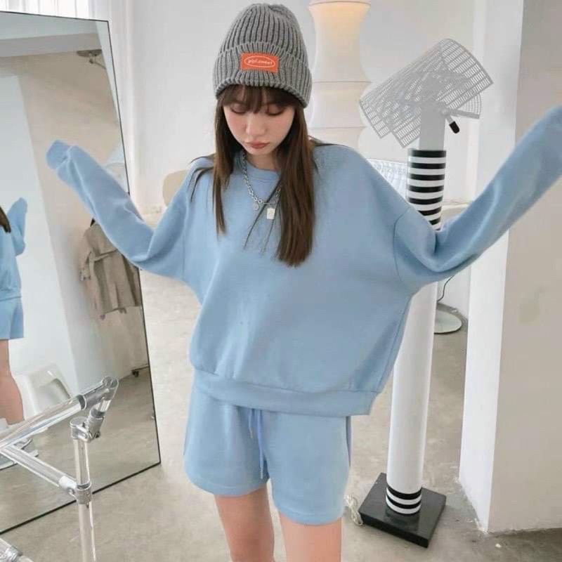 Set bộ nỉ trơn kẹo ngọt đủ màu kèm short