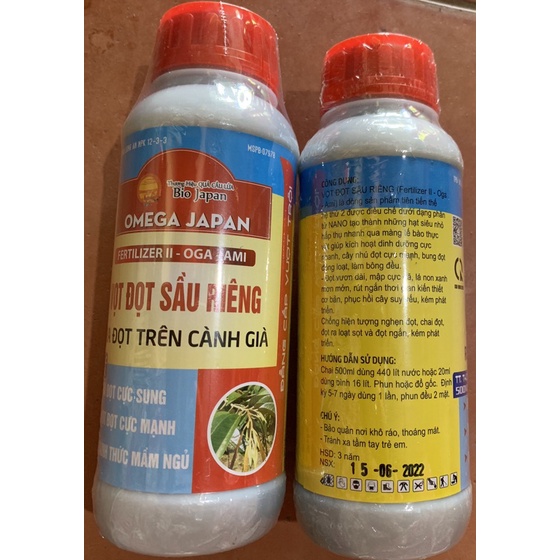 Bung đọt sầu riêng chai 500ml thương hiệu quả cầu lửa