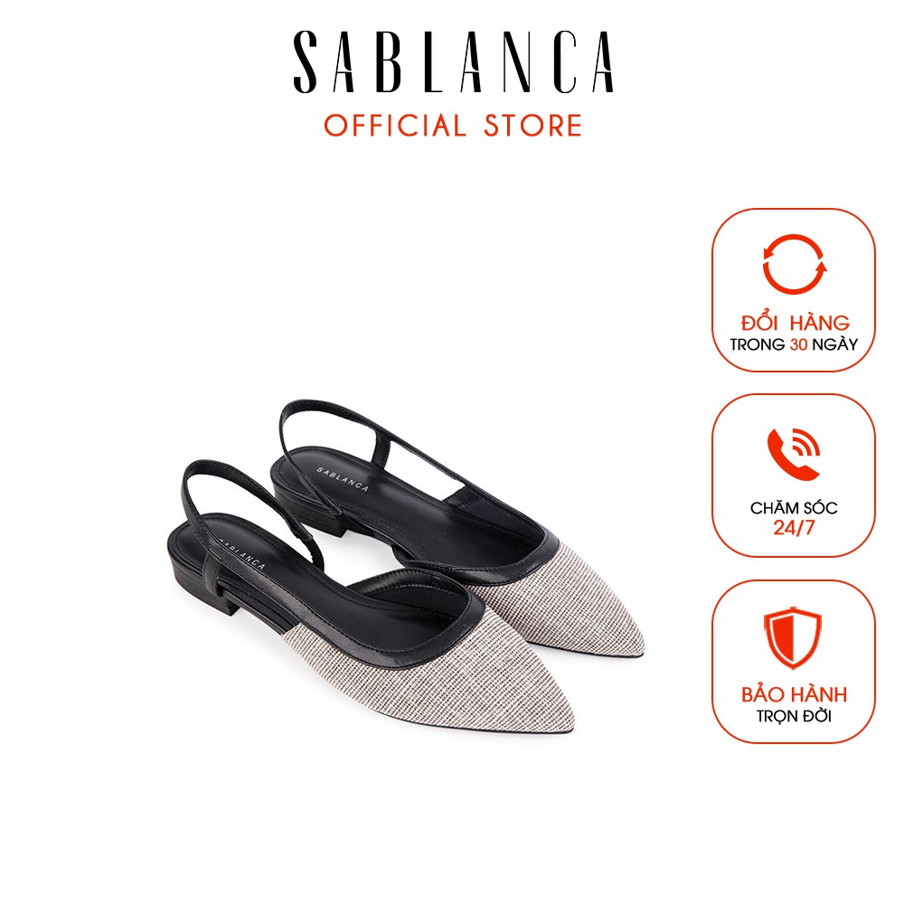 Giày Sandal đế bệt phối vải tweed - Sablanca 5050SK0049