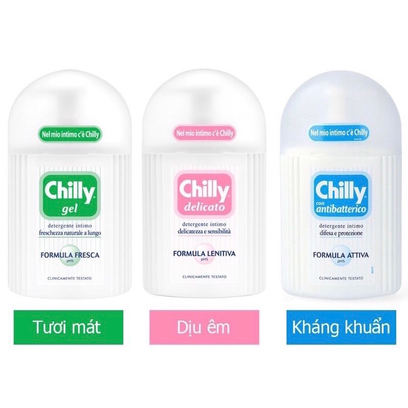 Dung dịch vệ sinh phụ nữ Chilly Gel 200ml - Italy