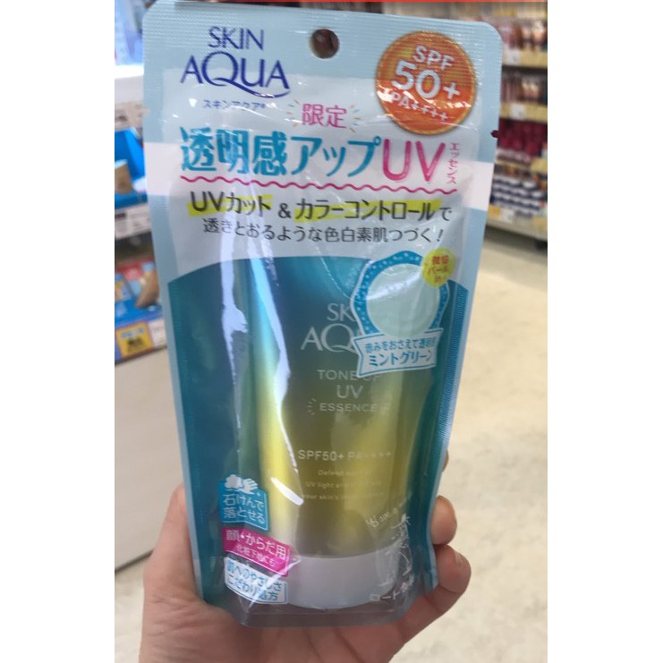 KEM CHỐNG NẮNG SKIN AQUA TONE UP UV ESSENCE SPF50 + PA++++ ++ CHO DA MỤN- NHẠY CẢM