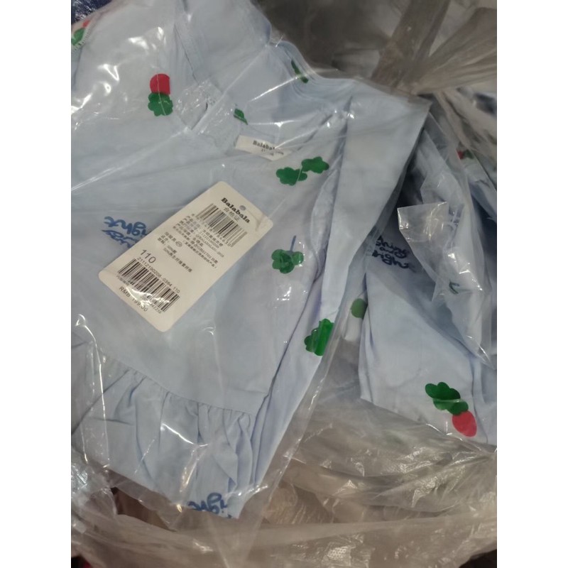 Váy bé gái Balabala 4-6 tuổi Váy ngắn tay cánh tiên giản dị cotton cao cấp V 0521