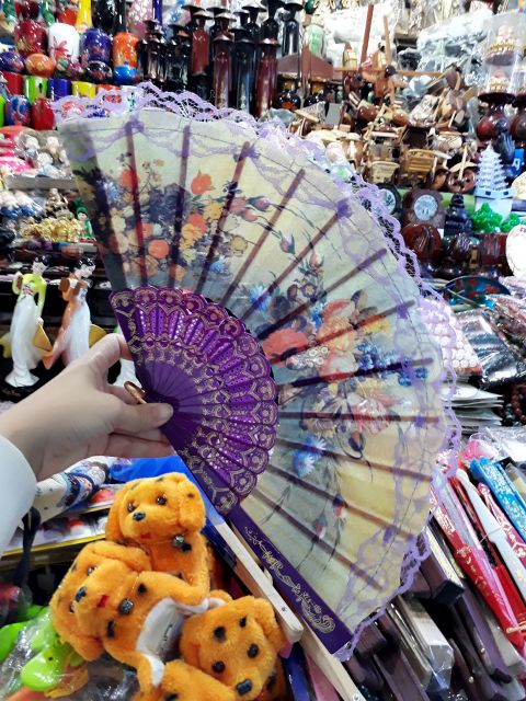 Quạt múa cổ trang ren hoa phong cách nhật | BigBuy360 - bigbuy360.vn