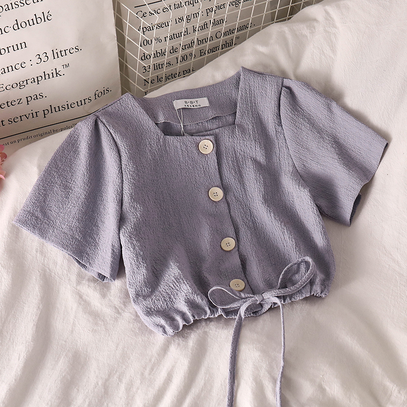 Áo lửng IELGY chất liệu cotton phong cách đáng yêu cho nữ