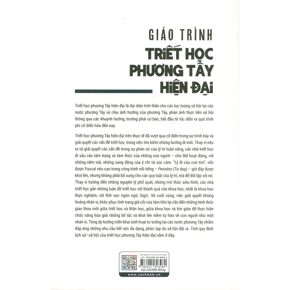 Sách - Giáo Trình Triết Học Phương Tây Hiện Đại
