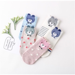 Tất nữ, vớ nữ, socks cổ ngắn hình gấu đáng yêu