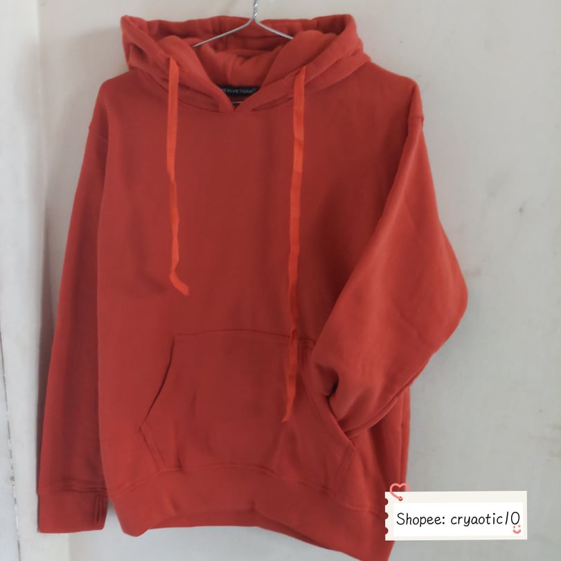 [Kèm video + hình thật] Áo hoodie nỉ cam đất trơn basic unisex