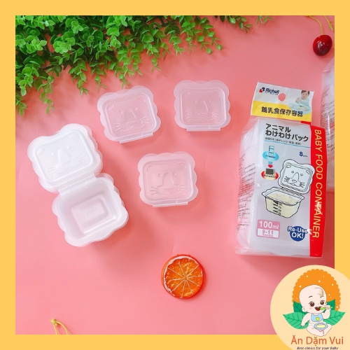 Set hộp chia thức ăn dặm Richell chính hãng, hộp trữ đông đồ ăn dặm, dashi cho bé SAMI KIDS