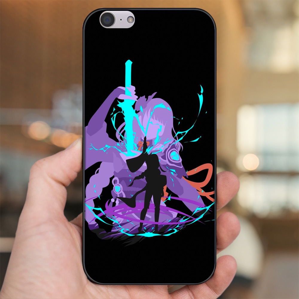 Ốp lưng Oppo A39, F3 Lite viền đen in hình Raiden Shogun Genshin Impact