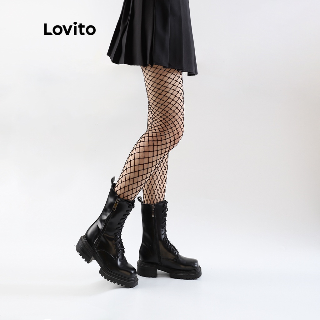 Quần tất Lovito dạng lưới sexy cao ngang đùi L001091