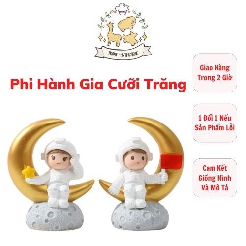 Em bé phi hành gia cưỡi trăng, Trang trí bánh sinh nhật, Trang trí bánh kem