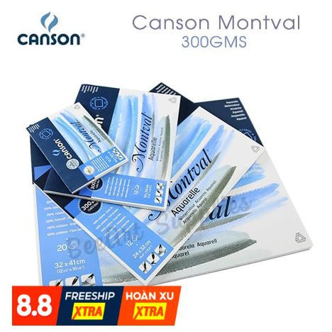 [ HỌA CỤ ONLINE ] PAD GIẤY MÀU NƯỚC CANSON MONTVAL 300g