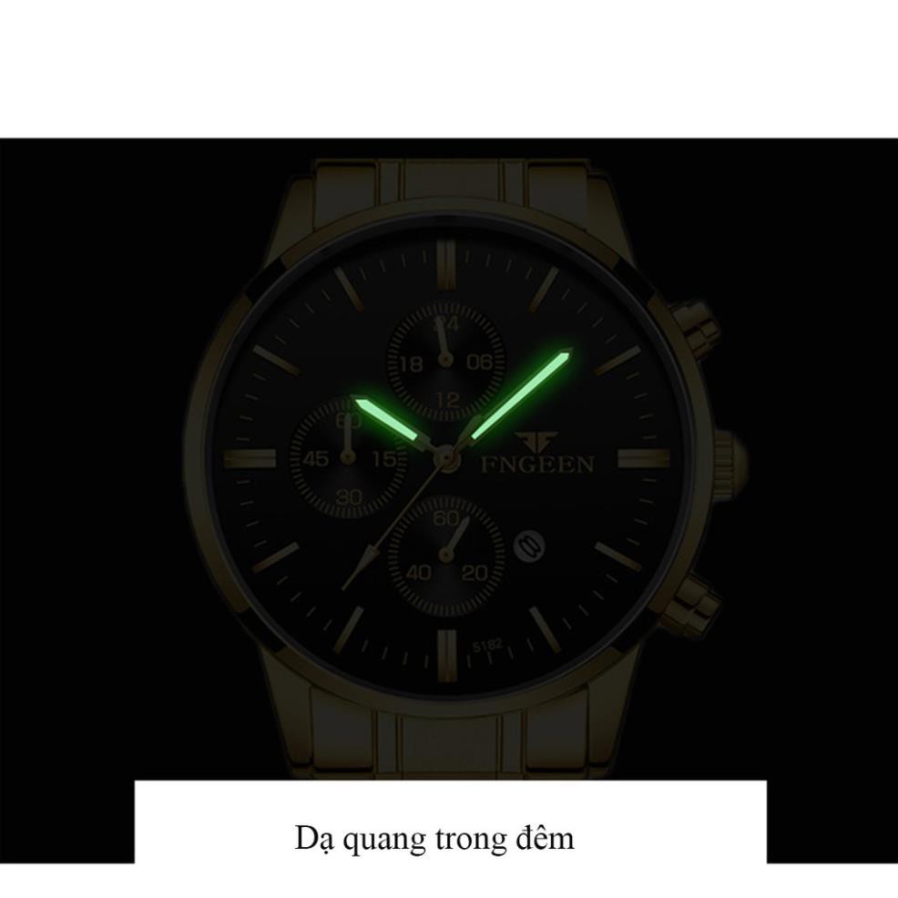 [ ĐẲNG CẤP ] Đồng hồ nam FNGEEN Quartz Top thương hiệu cao cấp dây thép cao cấp không gỉ chống nước tốt