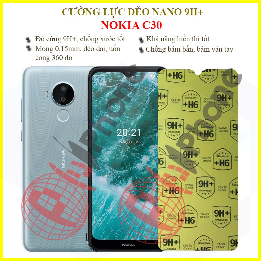 Dán cường lực dẻo nano trong hoặc nhám cho Nokia C30
