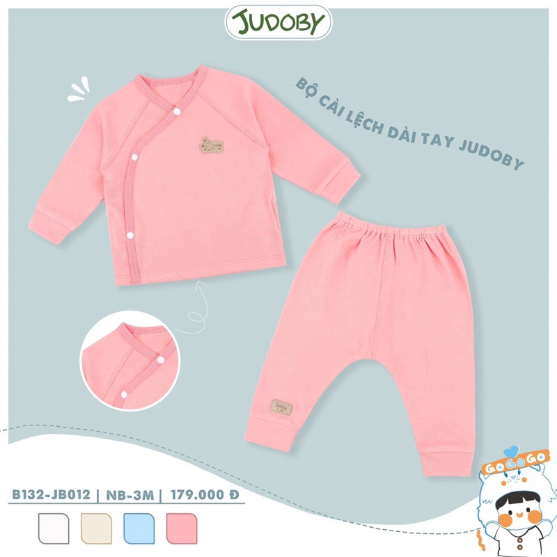 [JB012] Bộ sơ sinh cài lệch Judoby cotton dày dặn cho bé (NB-3M)