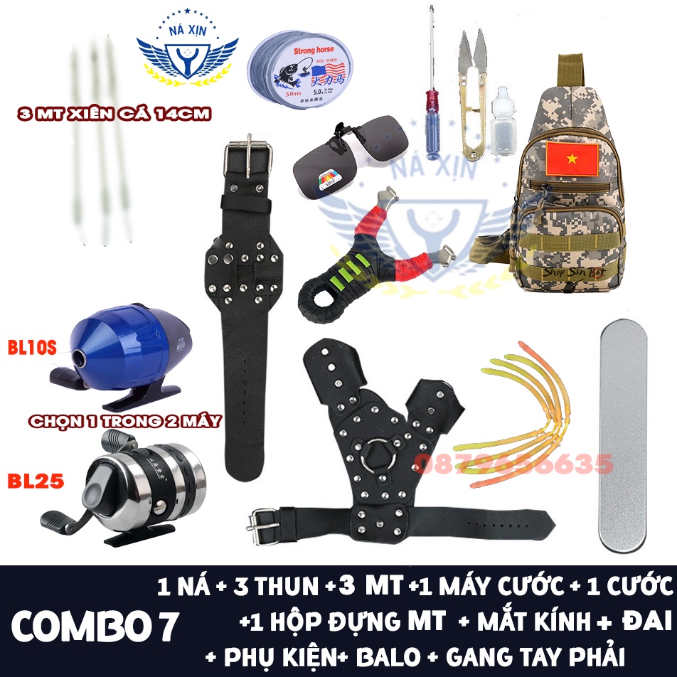 Ná Câu Cá, Dây Thun Tròn, Ná Bắn Cá Máy BL25,Chất Liệu Chuẩn Inox 304 Nguyên