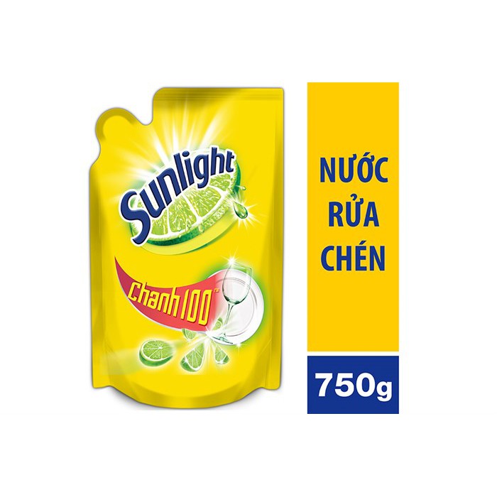 Nước rửa chén Sunlight Chanh 100 túi 750g