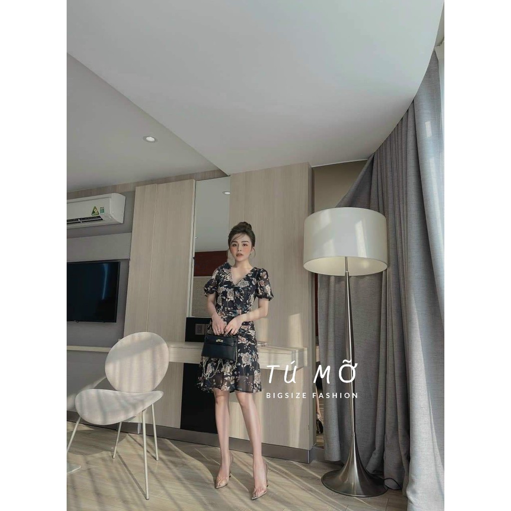 Đầm bigsize hoa Maris DA0032  - Tú Mỡ - đầm cho người béo mập 50-95KG - Mặc đi tiệc, đi chơi hoặc dạo phố | BigBuy360 - bigbuy360.vn