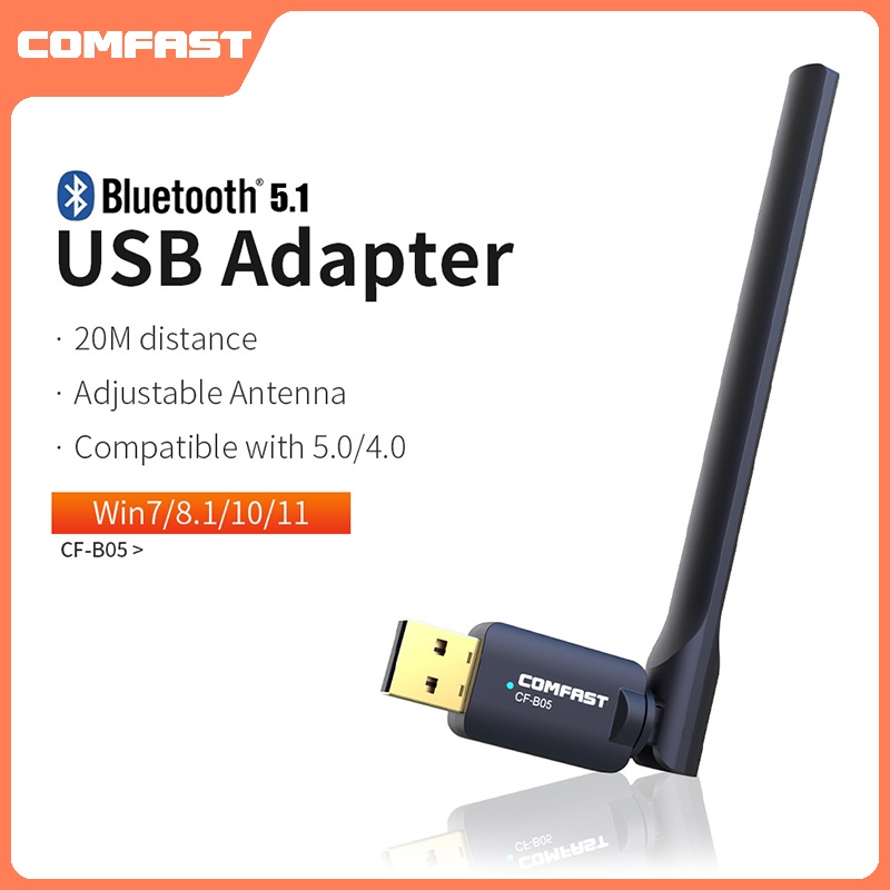 Comfast Bluetooth 5.1 cho pc  Bộ thu Bluetooth Bộ phát USB Bộ điều hợp không dây Bộ thu Bluetooth cho máy tính PC Máy tính xách tay CF-B05